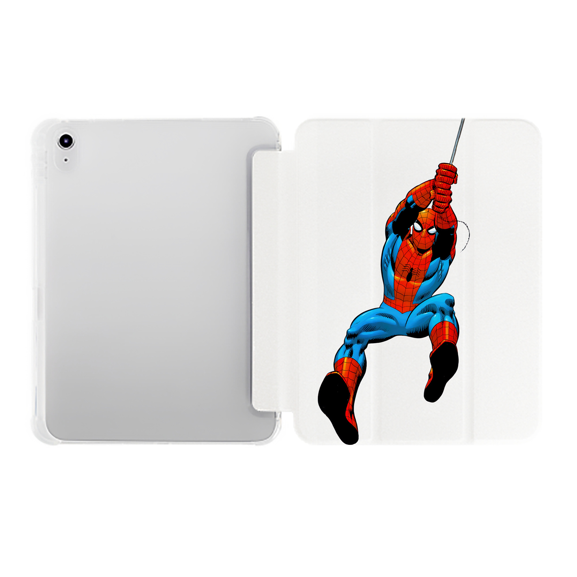 （画像用） Spider Man スパイダーマン IPad ケース ペン収納付き 三つ折りスタンド PUレザー×シリコン 対応機種9.5/10.5/10.9インチ